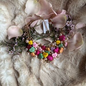Betsey Johnson Multicolor Candy Heart Necklace